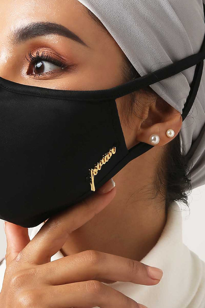 Jovian | Classic Series PETITE Hijab Mask in Black Gold (6904277565590)