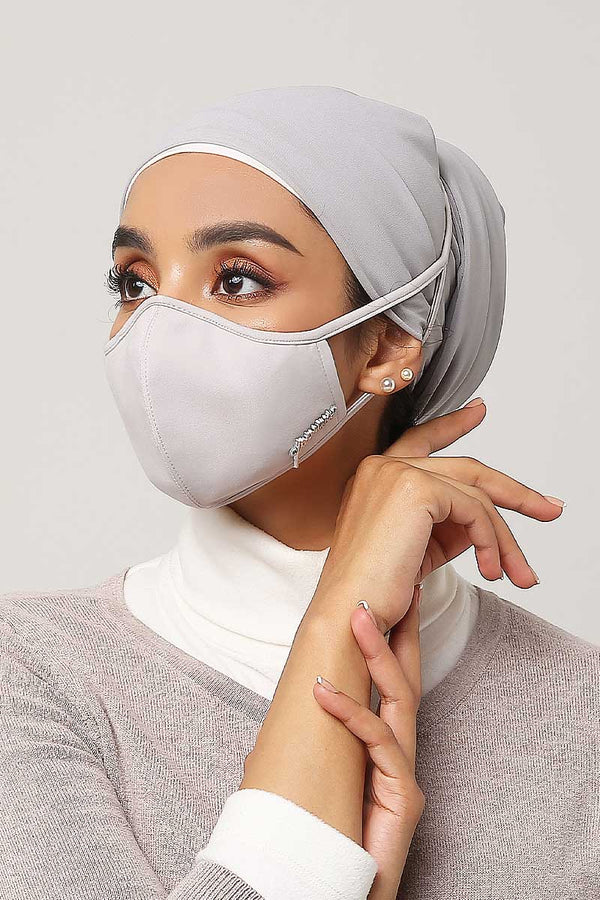 Jovian | Black Label Series PETITE Hijab Mask in Grey (6904292442262)