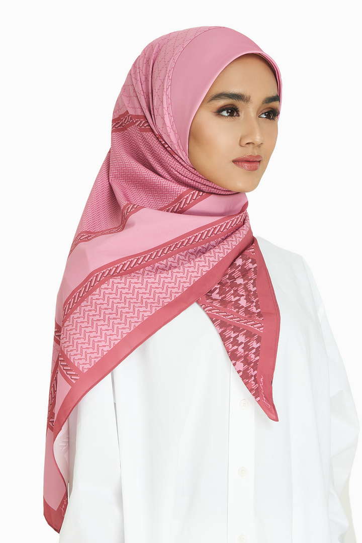 Jovian Hijab | Capria Mix Monogram Printed Instant Square Shawl (8148508115174)