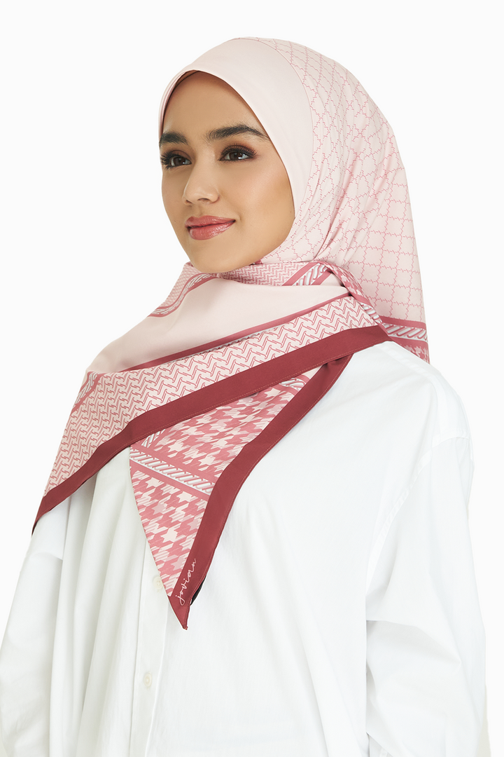 Jovian Hijab | Capria Mix Monogram Printed Instant Square Shawl (8148508115174)