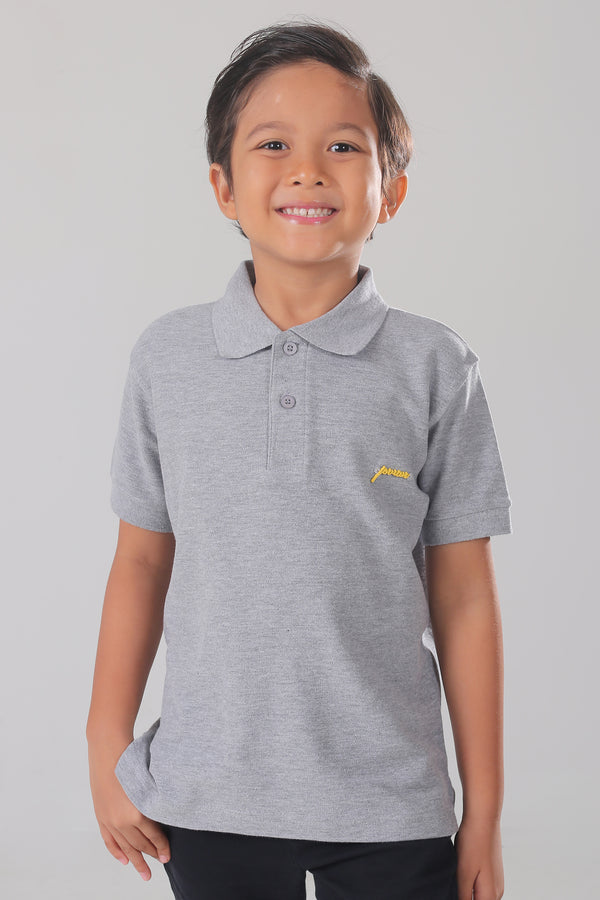 Jovian | Polo Tee In Ash Grey For Kids