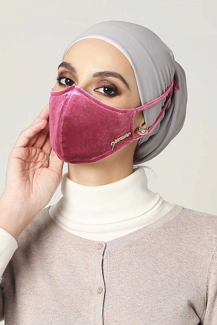 Jovian | Silky Velvet Series Hijab Mask in Powder Pink (6949289918614)