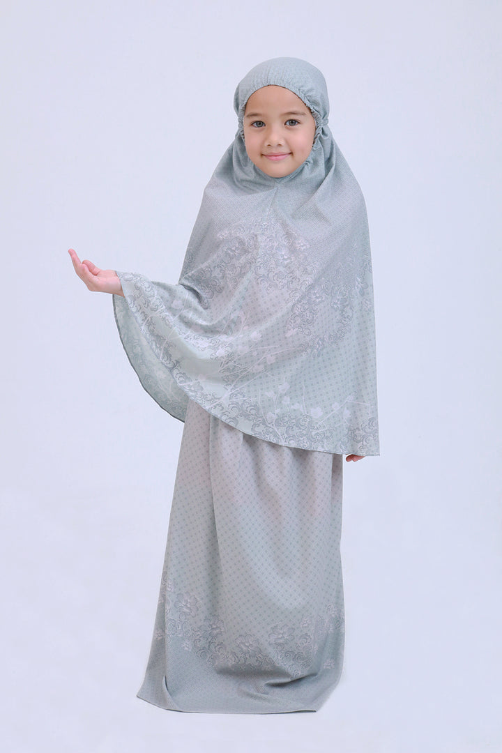 Jovian Telekung | Aisya In Sage Green For Kids (7194249855126)