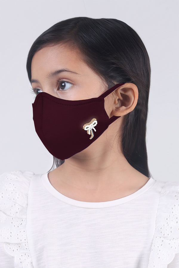 Jovian | Unisex Classic Ribbon In Burgundy Red For Kids