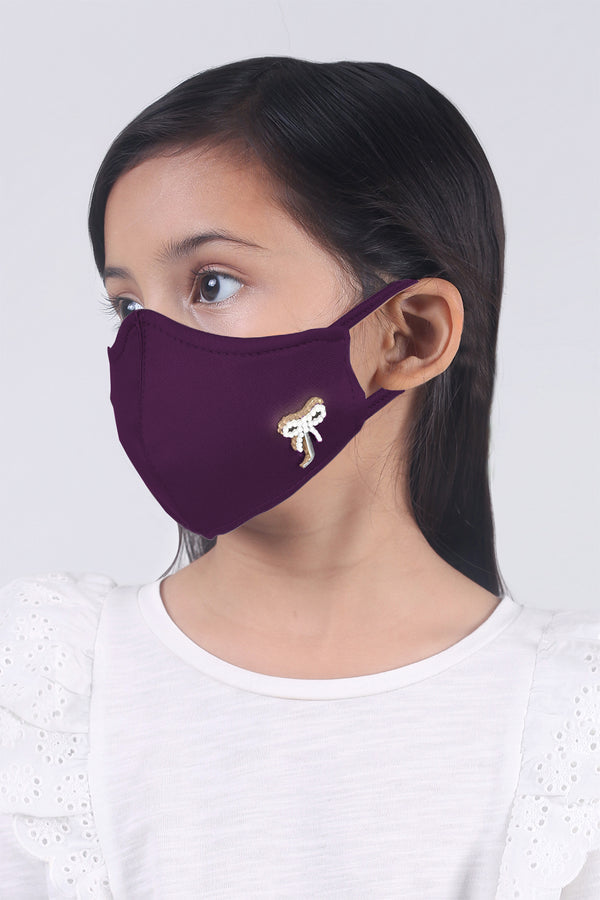 Jovian | Unisex Classic Ribbon In Dark Purple For Kids (7208135098518)