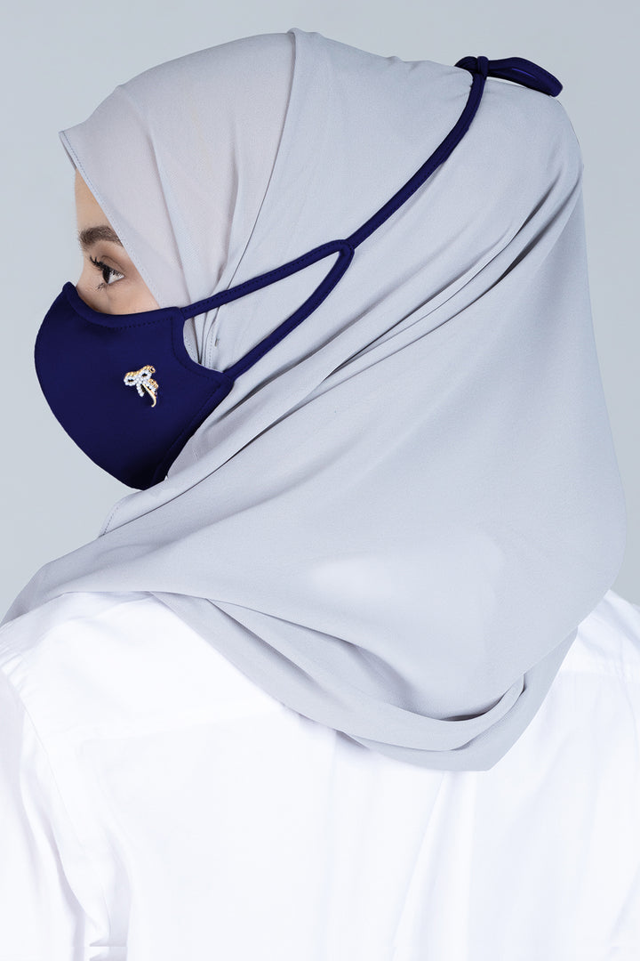 Jovian | Classic Ribbon Hijab Mask In Royal Blue (7208340258966)