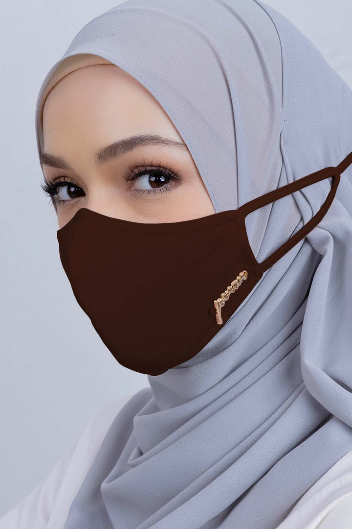Jovian | Classic Hijab Mask In Dark Brown (7465102704870)