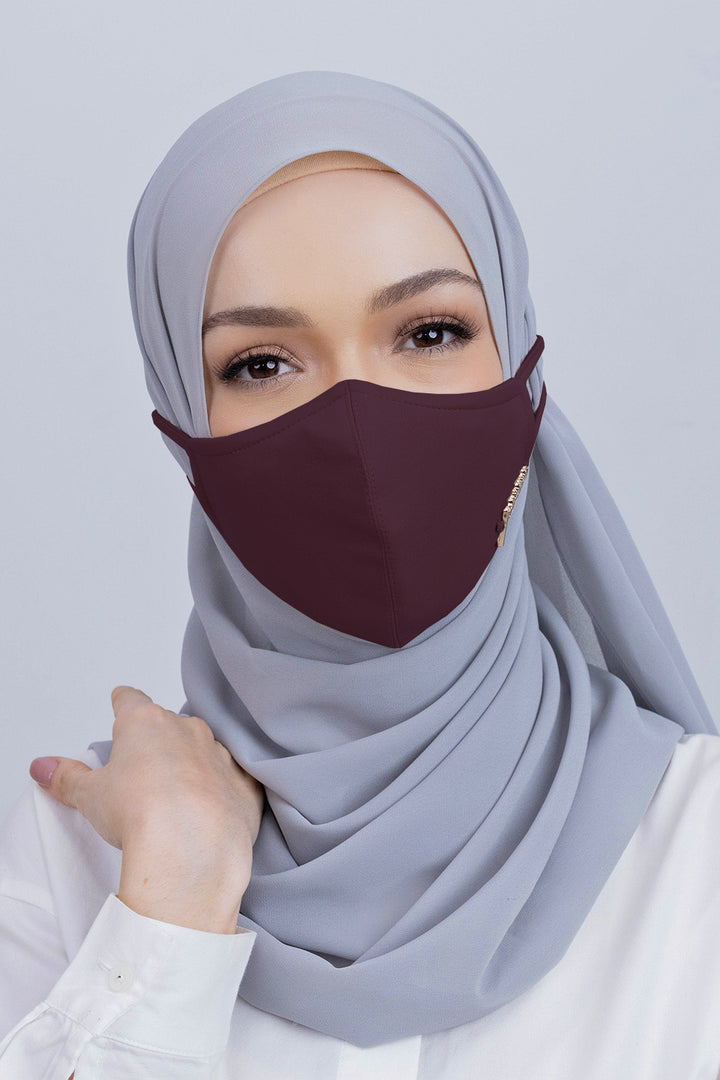 Jovian | Classic Hijab Mask In Dark Mauve (7566593786086)