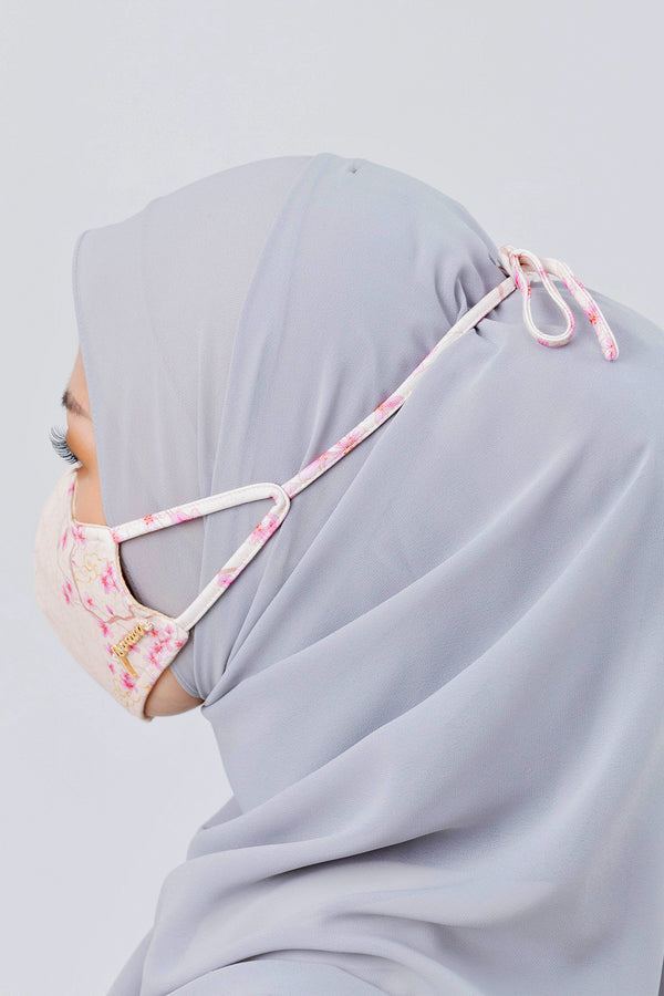 Jovian | Sakura Series Hijab Mask In Peach Pink