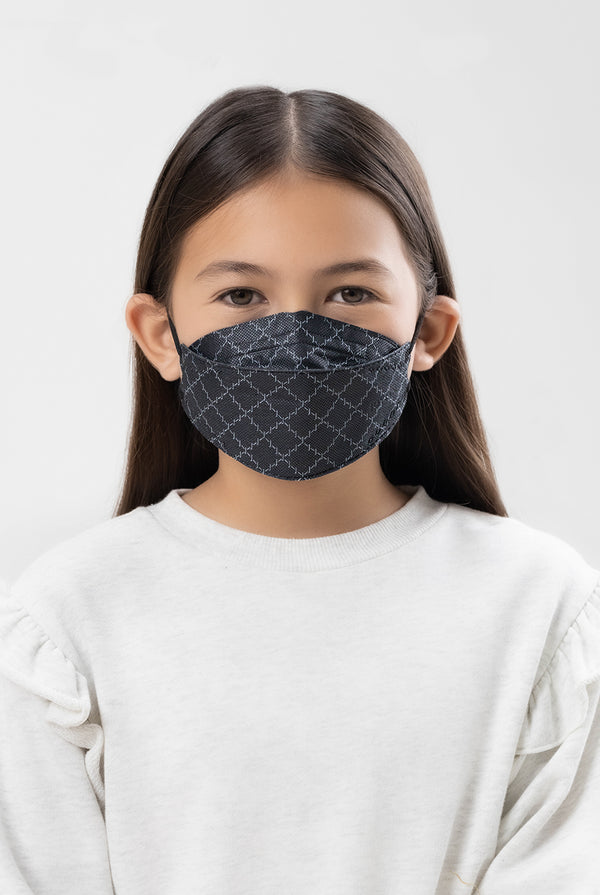 Jovian | Disposable KF94 Monogram Mask in Black for Kids