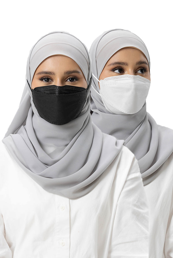Jovian | Disposable KF94 Plain Headloop Mask In Black and White