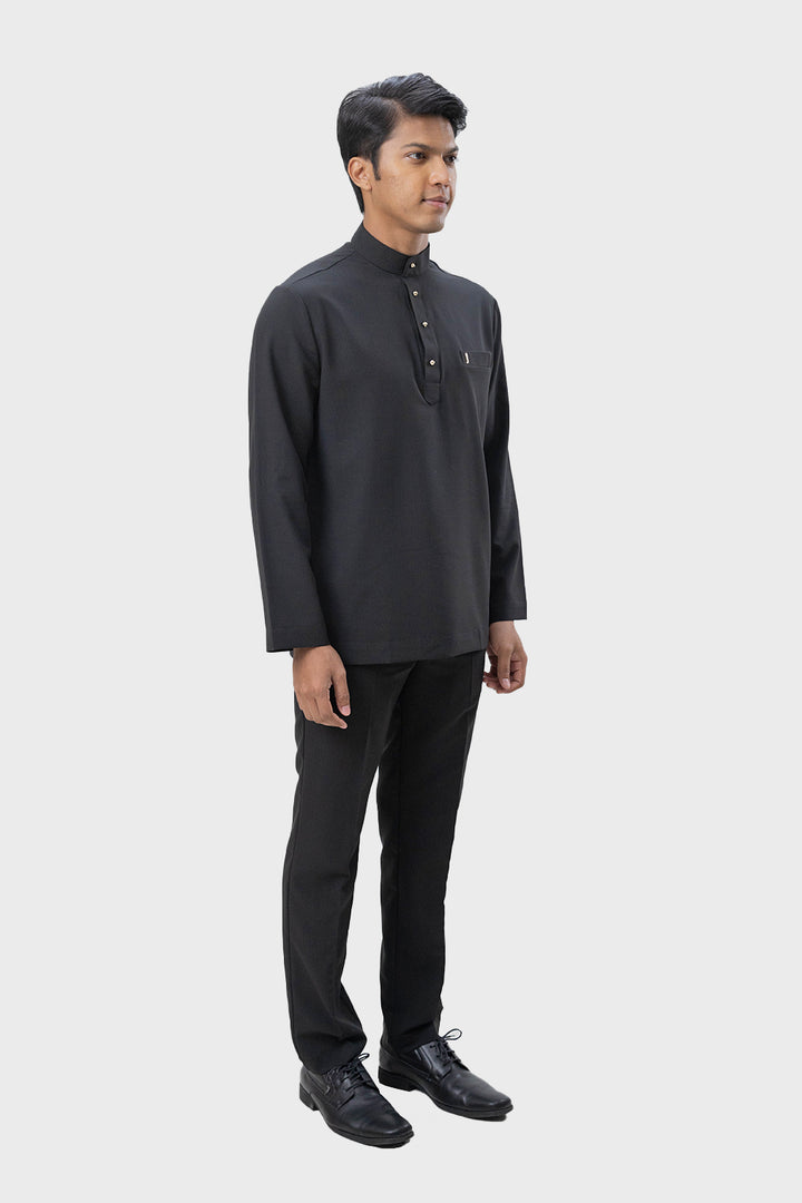 Jovian Men | Aqeef Modern Baju Melayu In Jet Black (7726842151142)