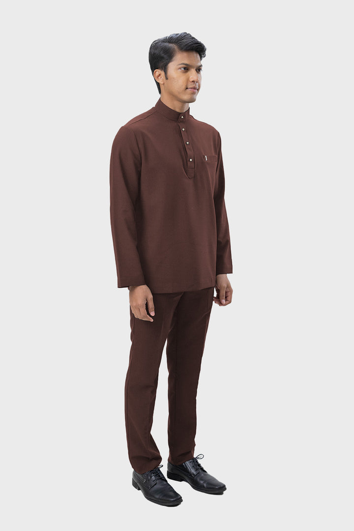 Jovian Men | Aqeef Modern Baju Melayu In Chocolate Brown (7726928724198)