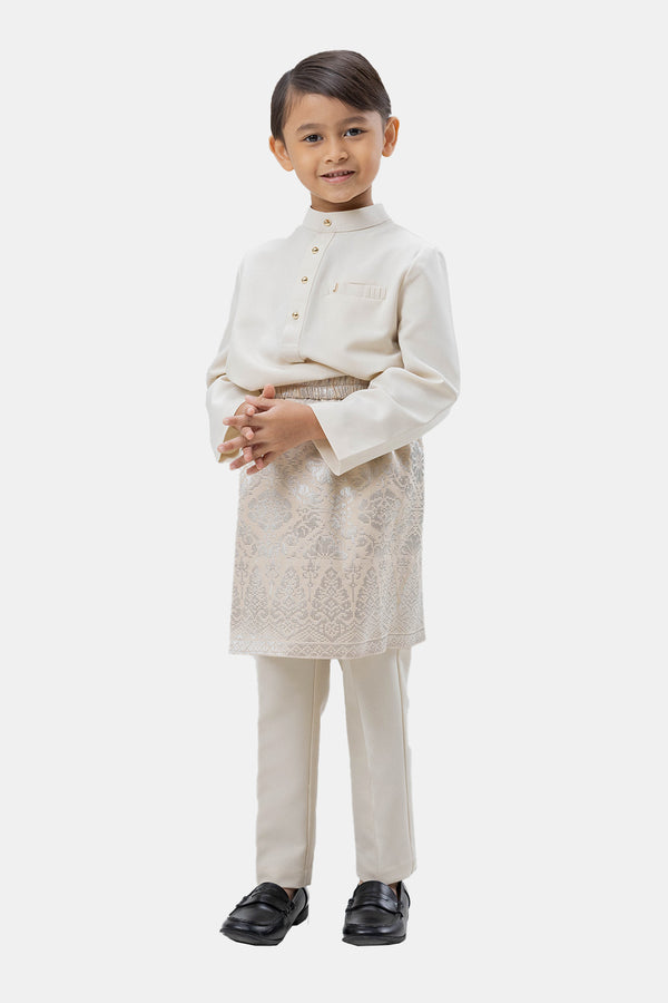 Jovian Men | Baby Aqeef Modern Baju Melayu In Beige Cream