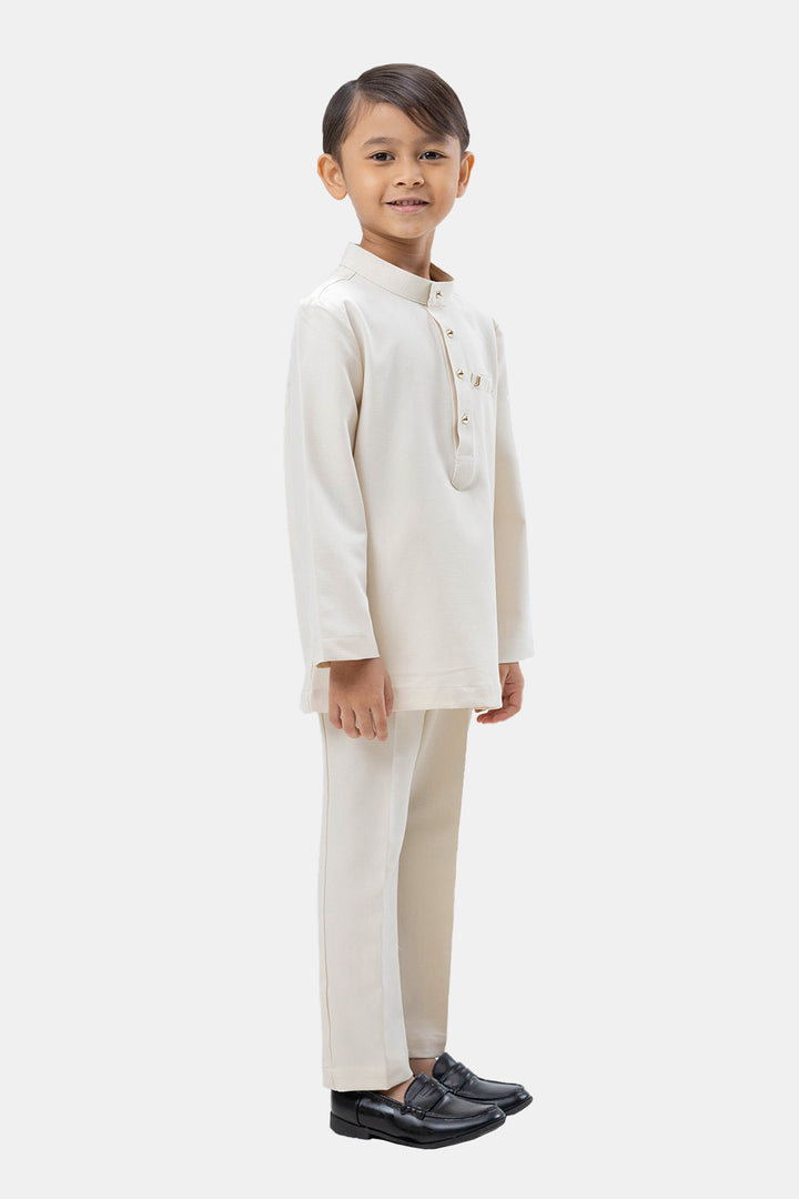 Jovian Men | Baby Aqeef Modern Baju Melayu In Beige Cream (7727165800678)