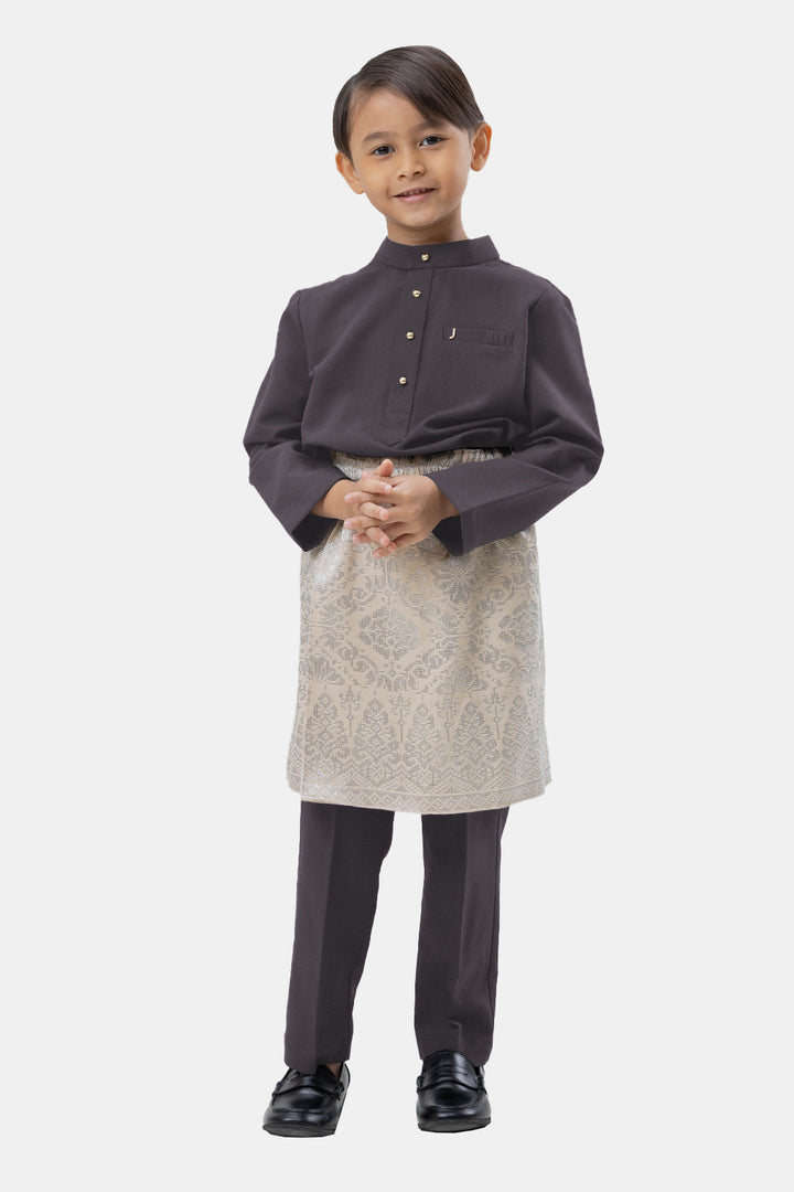 Jovian Men | Baby Aqeef Modern Baju Melayu In Dark Grey (7727180873958)