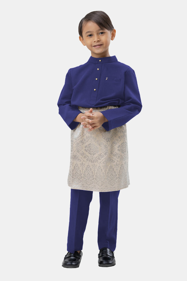 Jovian Men | Baby Aqeef Modern Baju Melayu In Cobalt Blue