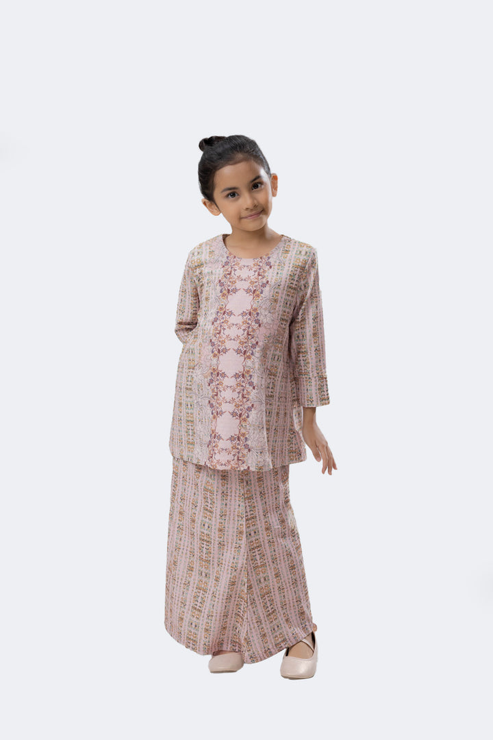 Nusantara | Kids Badriya Modern Kurung Kedah In Brown Pink (7861168636134)