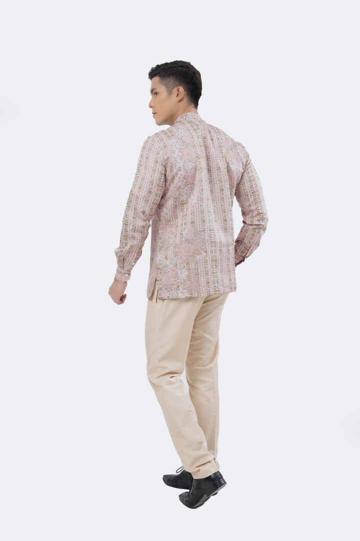 Nusantara | Arjuna Long Sleeve Shirt in Brown Pink (7861192524006)