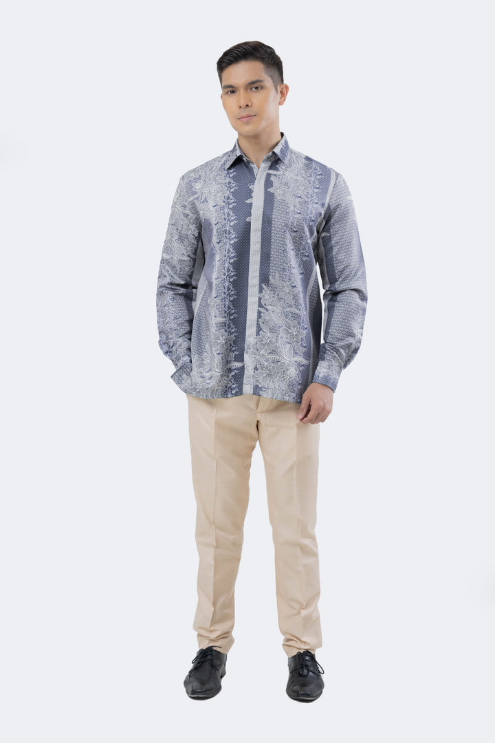 Nusantara | Fitri Long Sleeve Shirt in Silver Grey (7861228765414)