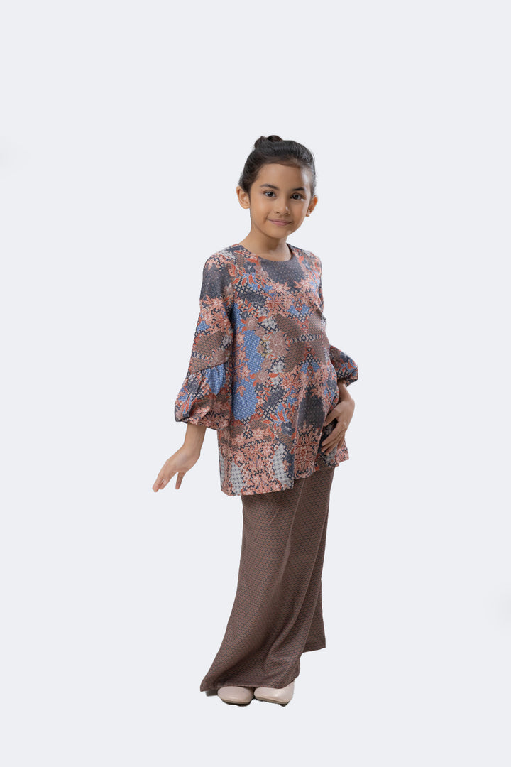 Nusantara | Kids Endang Modern Kurung Kedah In Chocolate Brown (7863294427366)