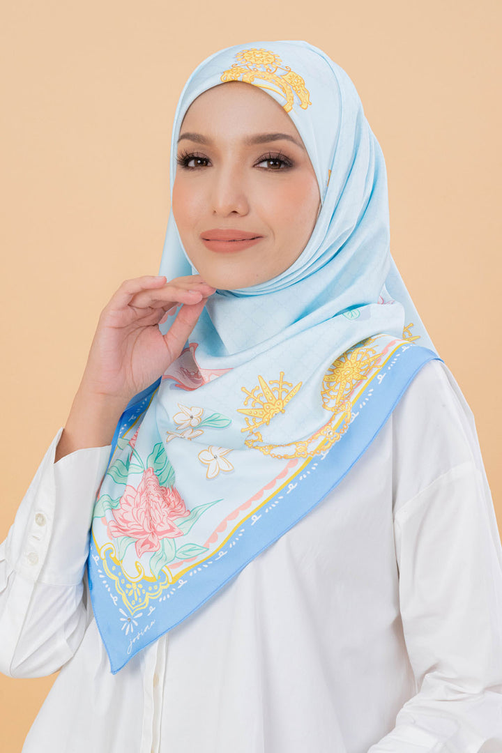 Jovian | Bingka Hijab Seri Printed Square Shawl in Baby Blue (7939480322278)