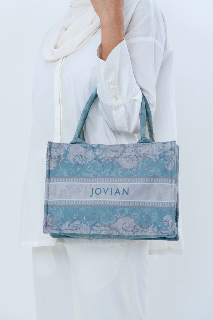 Jovian | Printed Mini Tote Bag Baroque in Sea Green (8049965564134)