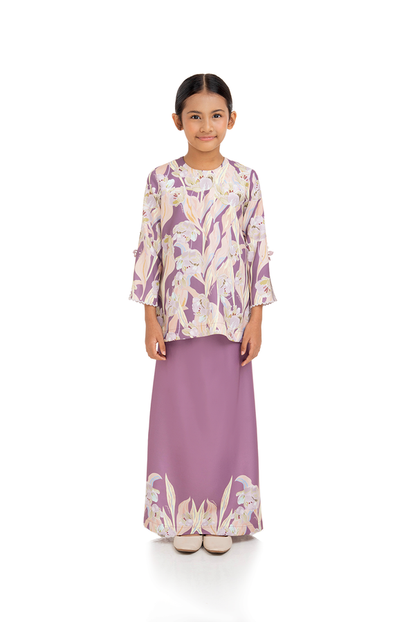 Jovian Pop Raya Kids | Natalia Modern Mini Kurung in Dusty Purple (8161984381158)