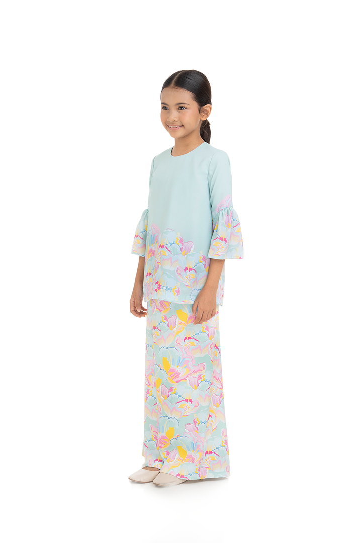 Jovian Pop Raya Kids | Emily Modern Mini Kurung in Light Turquoise (8162000503014)