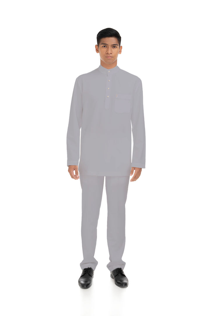 Jovian Men | Aqeef Modern Baju Melayu in Silver Grey (8162248360166)