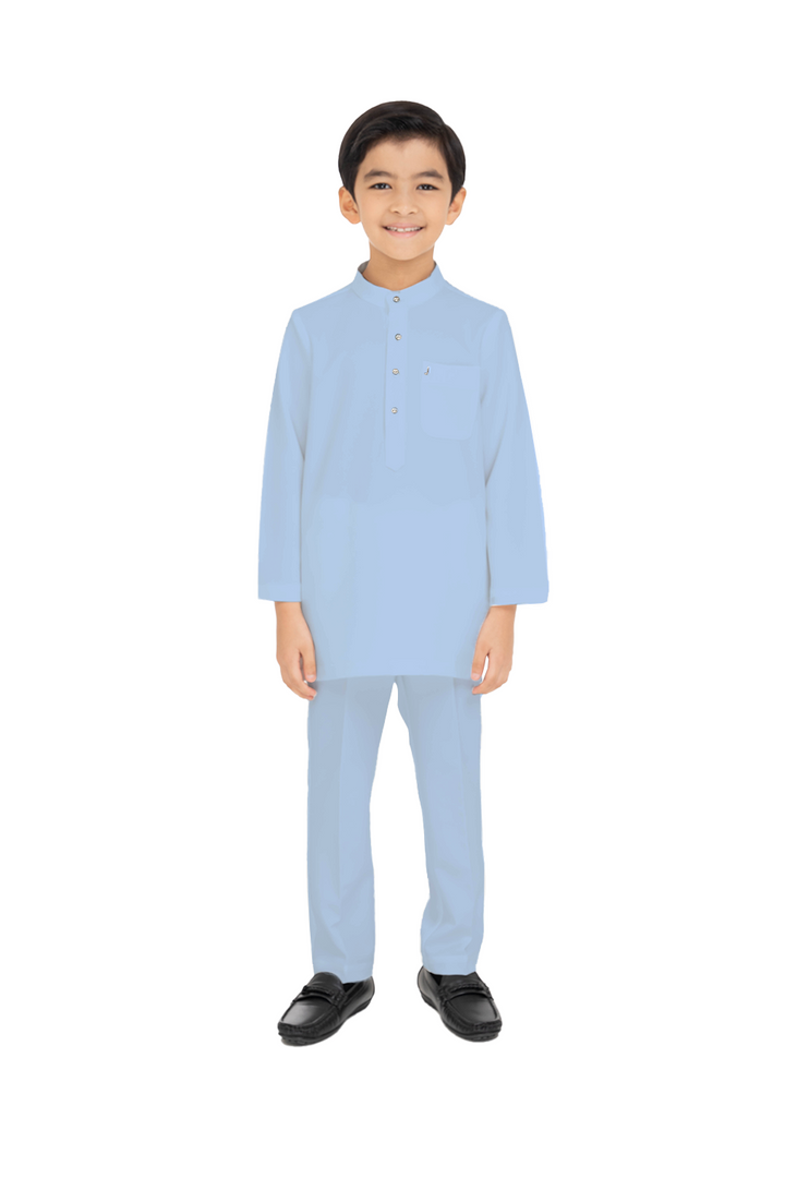 Jovian Men Kids | Aqeef Modern Baju Melayu in Powder Blue (8162336768230)