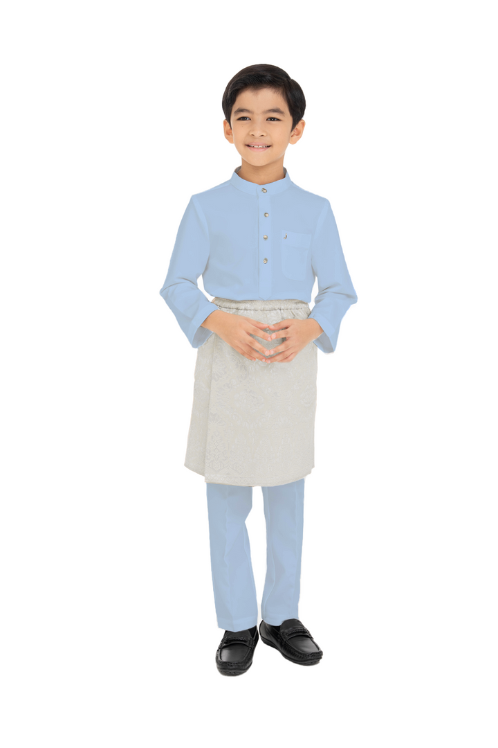 Jovian Men Kids | Aqeef Modern Baju Melayu in Powder Blue (8162336768230)