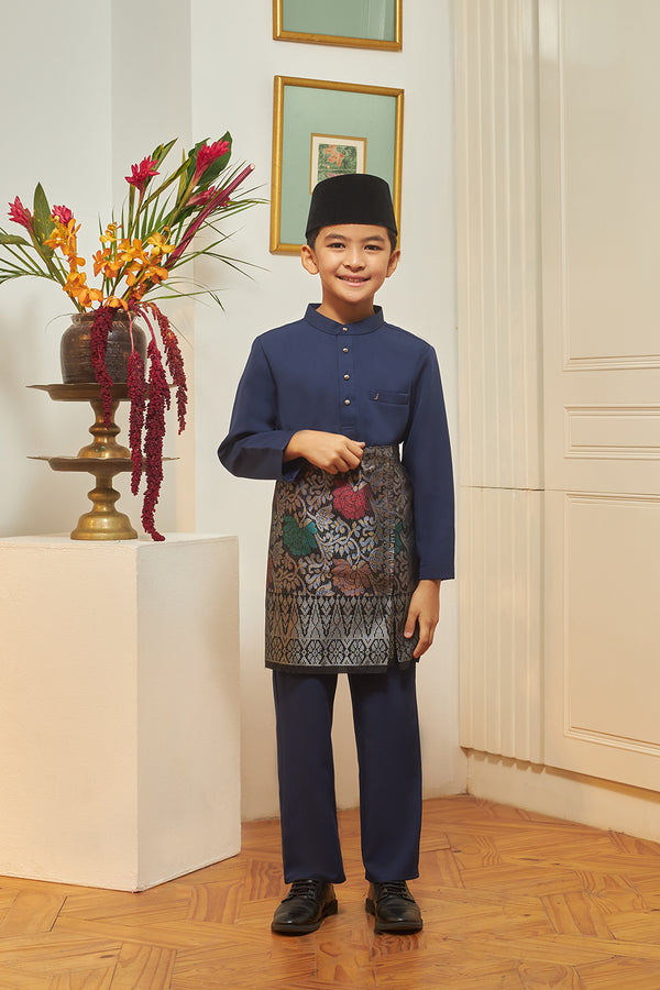 Jovian Men Kids | Adam Baju Melayu in Navy Blue (8453784142054)