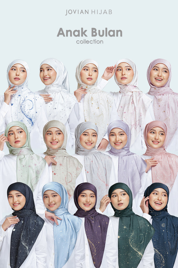 Jovian Hijab l Anak Bulan Classic Printed Square Shawl (8457340256486)